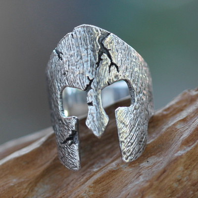 Men's sterling silver ring, 'Gladiator' - Original Sterling Silver Band Ring for Men
