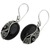 Onyx dangle earrings, 'Serene Night' - Artisan Crafted Onyx and Sterling Silver Earrings (image 2b) thumbail