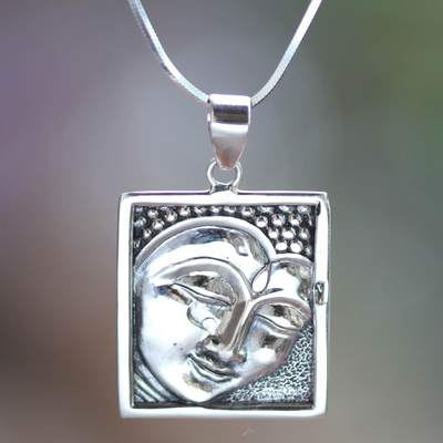 Handmade Sterling Silver .925 Bali Small Buddha Designed Pendant. 