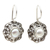Cultured pearl drop earrings, 'Plumeria Moon' - Hand Made Cultured Pearl Floral Earrings thumbail