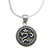 Sterling silver pendant necklace, 'Om Halo' - Balinese Hindu Om Necklace thumbail