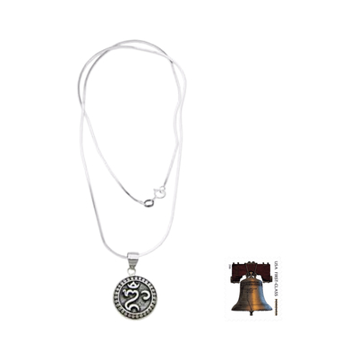 Collar colgante de plata esterlina - Collar om hindú balinés