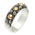 Gold accent band ring, 'Five Moons' - Hand Crafted Silver Ring with Accents in 18k Gold (image 2b) thumbail