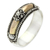 Gold accent band ring, 'Royal Temple' - Hand Crafted Silver Ring with Accents in 18k Gold thumbail