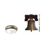 Gold accent band ring, 'Royal Temple' - Hand Crafted Silver Ring with Accents in 18k Gold