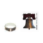 Gold accent band ring, 'Sands of Time' - Gold Accent Silver Band Ring