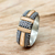Gold accent band ring, 'Noble Treasure' - Hand Crafted 18k Gold Accent Sterling Silver Ring thumbail