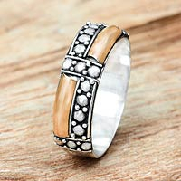 Gold accent band ring, 'Journey'