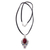 Carnelian and opal pendant necklace, 'Floral Paradise' - Carnelian Floral Necklace with Opal and Amethyst thumbail