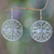 Amethyst dangle earrings, 'Circular Symmetry' - Handcrafted Silver Lace Earrings with Amethysts thumbail