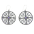 Amethyst dangle earrings, 'Circular Symmetry' - Handcrafted Silver Lace Earrings with Amethysts (image 2a) thumbail