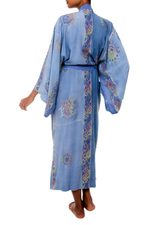 Batik robe, 'Vintage Baliku' - Long Rayon Batik Women's Robe