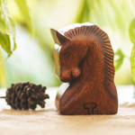 Wood puzzle box, 'Sumba Horse' - Hand Carved Balinese Wood Puzzle Box