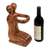 Portabotellas de madera para vino - Portabotellas de vino romántico tallado a mano balinés