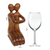 Wood wine bottle holder, 'Gift of Love' - Balinese Hand Carved Romantic Wine Bottle Holder (image 2j) thumbail