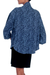 Batik kimono jacket, 'Indigo Garden' - Blue Javanese Batik Rayon Kimono Jacket (image 2d) thumbail