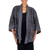 Batik-Kimonojacke - Graue und schwarze javanische Batik-Rayon-Kimonojacke