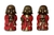 Bronze figurines, 'Little Buddha in Red' (set of 3) - Three Aged Bronze Buddha Images from Bali (image 2a) thumbail