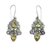 Citrine and amethyst dangle earrings, 'Secret Garden' - Balinese Citrine and Amethyst Silver Earrings
