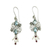 Cultured pearl and blue topaz dangle earrings, 'Floral Sonnet' - Balinese Cultured Pearl and Blue Topaz Earrings thumbail