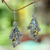 Blue topaz and citrine dangle earrings, 'Plumeria Dew' - Balinese Cultured Pearl and Blue Topaz Garnet Earrings (image p218813) thumbail