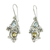 Blue topaz and citrine dangle earrings, 'Plumeria Dew' - Balinese Cultured Pearl and Blue Topaz Garnet Earrings thumbail