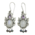 Rainbow moonstone dangle earrings, 'Sky Empress' - Balinese Cultured Pearl and Moonstone Amethyst Earrings thumbail