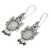 Rainbow moonstone dangle earrings, 'Sky Empress' - Balinese Cultured Pearl and Moonstone Amethyst Earrings (image 2b) thumbail