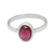 Garnet single stone ring, 'Love's Fire' - Fair Trade Jewelry Garnet and Sterling Silver Ring (image 2a) thumbail