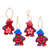 Wood ornaments, 'Happy Snowmen' (set of 4) - Cheerful Set of 4 Handcrafted Snowman Ornaments (image 2a) thumbail