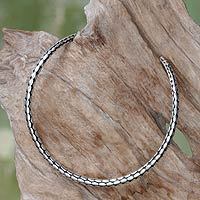 Sterling silver choker, 'Rice Harvest'