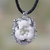 Sterling silver pendant necklace, 'Floral Frog Trio' - Artisan Crafted Sterling Silver Frog Necklace (image 2) thumbail