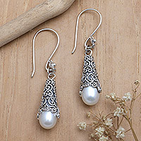 Saja Mother of Pearl Earrings - Sterling Silver, Indonesia