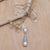 Cultured pearl pendant necklace, 'Frangipani Dewdrop' - Sterling Silver and White Cultured Pearl Pendant Necklace thumbail