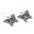 Amethyst dangle earrings, 'Enchanted Butterfly' - Handcrafted Indonesian Silver and Amethyst Earrings (image 2b) thumbail