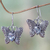Blue topaz dangle earrings, 'Enchanted Butterfly' - Handcrafted Indonesian Silver and Blue Topaz Earrings (image 2) thumbail