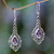 Amethyst dangle earrings, 'Rapture' - Amethyst and Sterling Silver Handcrafted Earrings (image 2) thumbail