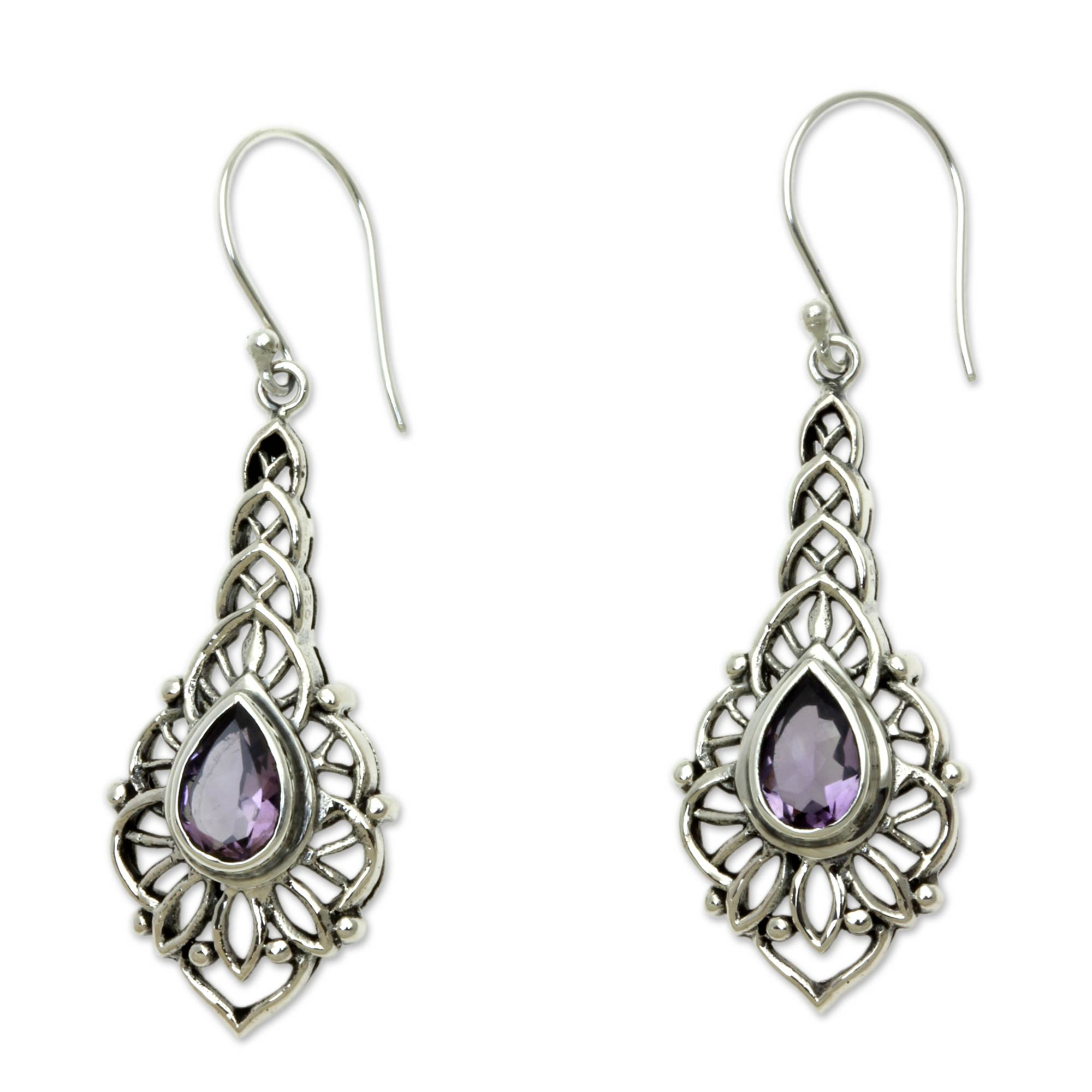 UNICEF Market | Handcrafted Sterling Silver and Amethyst Dangle ...