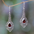 Garnet dangle earrings, 'Rapture' - Garnet and Sterling Silver Handcrafted Earrings thumbail