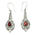 Garnet dangle earrings, 'Rapture' - Garnet and Sterling Silver Handcrafted Earrings (image 2a) thumbail