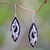 Coconut shell and sterling silver dangle earrings, 'Wild Eagle' - Artisan Crafted Silver and Coconut Shell Earrings (image 2) thumbail