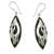 Coconut shell and sterling silver dangle earrings, 'Wild Eagle' - Artisan Crafted Silver and Coconut Shell Earrings thumbail