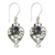 Amethyst dangle earrings, 'Hibiscus Dew' - Earrings Handcrafted in Sterling Silver and Amethyst thumbail