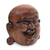 Wood mask, 'Laughing Buddha' - Hand Carved Signed Wood Buddha Mask from Bali