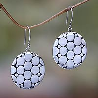 Sterling silver dangle earrings, 'Bubbles' - Fair Trade Silver Earrings