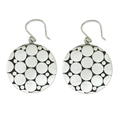 Sterling silver dangle earrings, 'Bubbles' - Fair Trade Silver Earrings