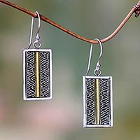 Gold accent dangle earrings, 'Temple Gate'