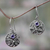 Amethyst dangle earrings, 'Wild Dragonfly' - Fair Trade Amethyst and Silver Earrings thumbail