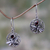 Garnet dangle earrings, 'Wild Dragonfly' - Fair Trade Garnet and Silver Earrings thumbail