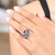 Garnet flower ring, 'Frangipani Bouquet' - Fair Trade Floral Garnet and Silver Ring (image 2c) thumbail